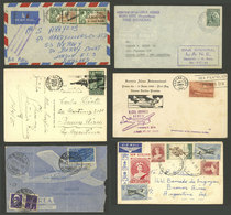 WORLDWIDE: AIRMAIL: 50 Covers, Cards, Postal Stationeries, Etc. Related To The Topic, With Good Postages, Interesting Po - Autres & Non Classés