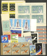 WORLDWIDE: AVIATION: Lot Of "by Airmail" Etiquettes And Varied Cinderellas, Most Of Fine Quality (some With Small Faults - Erinofilia