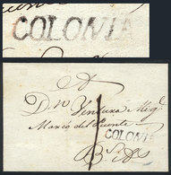 URUGUAY: COLONIA - Buenos Aires, Circa 1800: Folded Cover With COLONIA Mark In Redish Black, Excellent Quality! - Uruguay