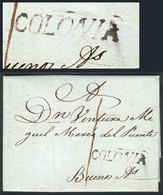 URUGUAY: Entire Letter Dated 13/NO/1806, Sent To Buenos Aires With Straightline "COLONIA" Along "1" Rating In Pen, Excel - Uruguay