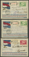 URUGUAY: 3 Special Covers Flown In 1930, "Airmail Of The Centenary", Very Nice!" - Uruguay