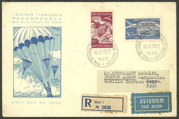 YUGOSLAVIA: 16/AU/1951 Registered Airmail Cover Sent To Argentina, Franked With The Set Yvert 45/46 (Parachuting Champio - Andere & Zonder Classificatie
