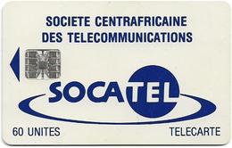 Central African Rep. - Socatel - Logo Blue, With Moreno, (Cn. C4A147040 Red), SC7, 60Units, Used - Central African Republic