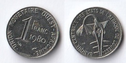Etats De L'Afrique De L'Ouest Côte D'Ivoire 1 Franc CFA XOF 1980 (v) - Ivory Coast