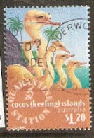 Cocos Keeling   1996 SG 350   Ostrich And Chicks  Fine Used - Ostriches