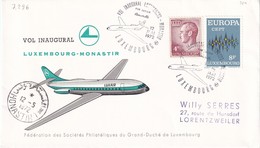 Vol Inaugural Luxembourg-Monastir (7.296) - Covers & Documents