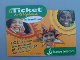 019, Carte Prépayée Le Ticket De Téléphone International - Billetes FT