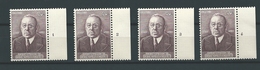 Zegel 997** Postfris Met Plaatnummers 1 - 2 - 3 - 4 - ....-1960