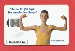 TELECARTE 50 U TIRAGE 500 000 EX. Minitel Le 11 Me Muscle Les Biceps  X Par 2 Scan - Téléphones