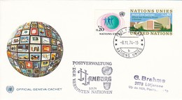 UNO Geneva - Postverwaltung Der Vereinten Nationen Hamburg 1974 (45911) - Briefe U. Dokumente