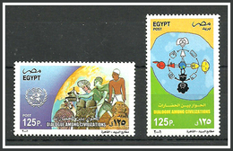 Egypt - 2001 - ( UN Year Of Dialogue Among Civilizations - Emblem, Globe, Symbols Of Various Civilizations ) - MNH** - Emissions Communes