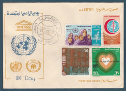 Egypt - 1972 - RARE - FDC - UN - United Nation Day - WHO - Refugees - Save Philae - Cartas & Documentos