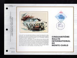 " 50° RALLYE INTERNATIONAL DE MONTE-CARLO " Sur Feuillet CEF Soie Nté (3000 Ex.). Parfait état. FDC - Automobilismo