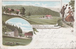 Litho AK Mortelgrund Gasthof Mortelmühle A Sayda Heidersdorf Niederseiffenbach Dittersbach Neuhausen Olbernhau Seiffen - Neuhausen (Erzgeb.)