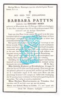 DP Barbara Pattyn ° Moorslede 1864 † Ledegem 1942 X Eduard Sioen - Images Religieuses