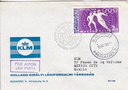 Luftpost - Budapest-Amsterdam-Mexico - Olympic Games - 1968 (45923) - Cartas & Documentos