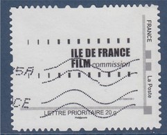 = Personnalisé Oblitéré Cadre MonTimbraMoi Gris Lettre Prioritaire 20g Île De France Film Commission - Autres & Non Classés