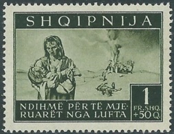 1944 OCCUPAZIONE TEDESCA ALBANIA PRO SINISTRATI 1 F MNH ** - RB41-6 - Occup. Tedesca: Albania