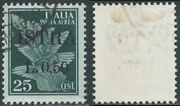 1945 OCCUPAZIONE JUGOSLAVA ISTRIA POLA POSTA AEREA USATO 50 SU 25 CENT - RB40-9 - Jugoslawische Bes.: Istrien