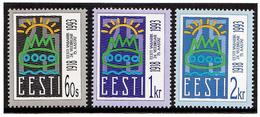 Estonia 1993 .Estonian Republic-75. 3v: 60s,1kr,2kr.  Michel # 200-02 - Estland