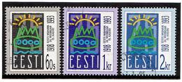 Estonia 1993 .Estonian Republic-75. 3v: 60s,1kr,2kr.  Michel # 200-02 (oo) - Estland