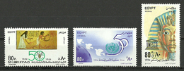 Egypt - 1995 - ( UN - UNESCO - UN Organizations, 50th Anniv. Of FAO ) - Complete Set - Pharaonic - MNH (**) - Egiptología