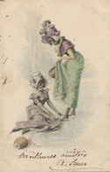 Patinage  Couple De Femmes Colorisée Viennoise MM Vienne   Vers Larodde 1902 - Pattinaggio Artistico