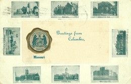 USA United States Etats Unies 1909 " 9-divided Embossed Card " Columbia " Missouri - Columbia