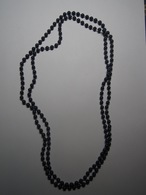 Ancien Grand Collier Perle De Couleur Bleu - Long Total 111 Cm Env - Necklaces/Chains