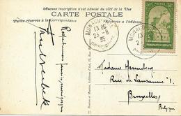 Monaco Vers Belgique Sur Carte Postal 1935 - Covers & Documents