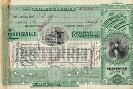 Titre De Bourse Made In USA - LOUISVILLE RAILWAY COMPANY - 1891. - Bahnwesen & Tramways