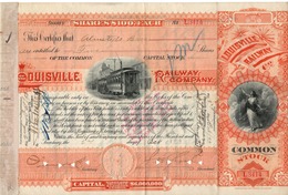 Titre De Bourse Made In USA - LOUISVILLE RAILWAY COMPANY - 1893. - Bahnwesen & Tramways