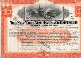 Titre De Bourse Made In USA - THE NEW YORK, NEW HAVEN AND HARTFORD - 1944. - Ferrovie & Tranvie