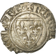 Monnaie, France, Charles VI, Demi Blanc Guénar, TTB, Billon - 1380-1422 Karl VI. Der Vielgeliebte