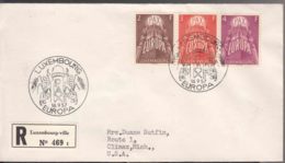 Luxembourg 1957 Europa CEPT PAX Mi#572-574 FDC-first Day Cancel Registered Cover - Storia Postale