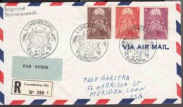 Luxembourg 1957 Europa CEPT PAX Mi#572-574 FDC-first Day Cancel Registered Aerogramme - Lettres & Documents