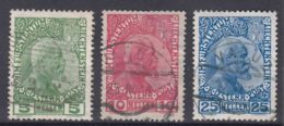 Liechtenstein 1912 Mi#1-3 Y - Normal Paper, Used - Used Stamps