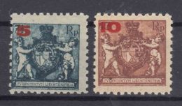 Liechtenstein 1924 Mi#61-62 A - Perforation 9.5 Mint Hinged - Unused Stamps