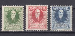 Liechtenstein 1925 Mi#72-74 Mint Hinged - Unused Stamps