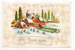 Nouvel An - Bonne Année  --carte Mignonnette  -- Paysage De Neige  Format  13cm X 8.5cm ........... - Nieuwjaar