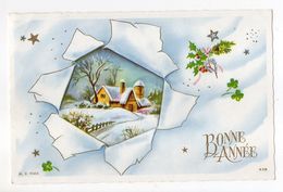 Nouvel An - Bonne Année  --carte Mignonnette  -- Paysage De Neige  Format  13cm X 8.5cm ........... - Nieuwjaar