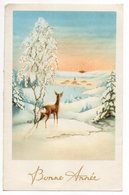 Nouvel An - Bonne Année  --carte Mignonnette  -- Paysage De Neige  ( Biche) Format   8.5cm X 13.5cm  ........... - Nieuwjaar