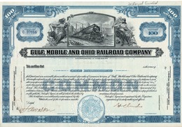 Titre De Bourse Made In USA - GULF, MOBILE AND OHIO RAILROAD COMPANY - 100 SHARES - 1959. - Chemin De Fer & Tramway