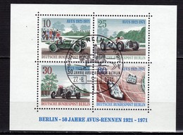 ALLEMAGNE / BERLIN   1971 : LOT BLOC  TIMBRE VOITURES DE COURSE   / RACING CARS / RENNWAGEN - Cars