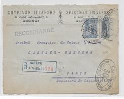 1916 - GRECE - ENVELOPPE RECOMMANDEE Avec CENSURE FRANCAISE SUP De ATHENES => PARIS - Covers & Documents