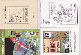 Hergé, Lot De 4 Magazine (porto Folio - Les Pin's - Expo Welkenraedt - Revue Philatélique) - - Hergé