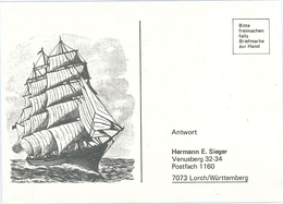 Ganzsache Segelschiff Gorch Fock - Bitte Freimachen Falls Marke Zur Hand - Cartes Postales Privées - Neuves