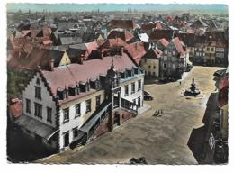 CPSM COLORISEE SOULTZ, VUE AERIENNE SUR L'HOTEL DE VILLE, HAUT RHIN 68 - Soultz