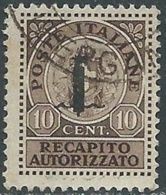 1944 RSI RECAPITO AUTORIZZATO USATO 10 CENT - RB39-9 - Eilsendung (Eilpost)