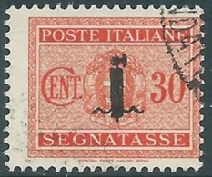 1944 RSI SEGNATASSE USATO 30 CENT - RB40-9 - Portomarken